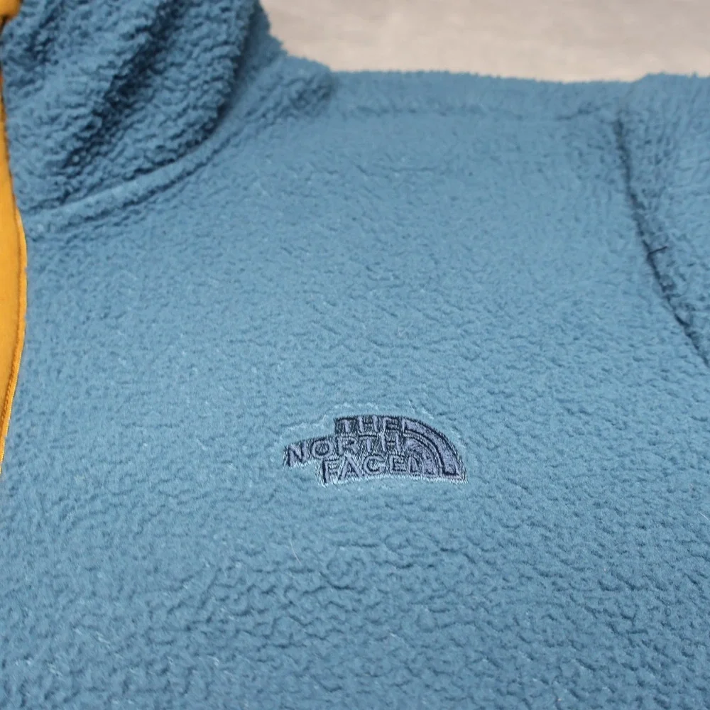 North Face Sweater Mens‎ Large Blue Gordon Lyons Fleece Pullover 1/4 Zip Outdoor
